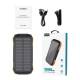 Acumulator extern powerbank solar Choetech B659, Qi 5W, 10000 mAh, 2xUSB out, USB-c IN, portocaliu PBANK-10000-B659OE-CHO