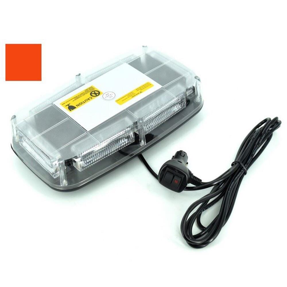 Girofar transversal 28cm, LED, cu magnet, galben, 48LED-T