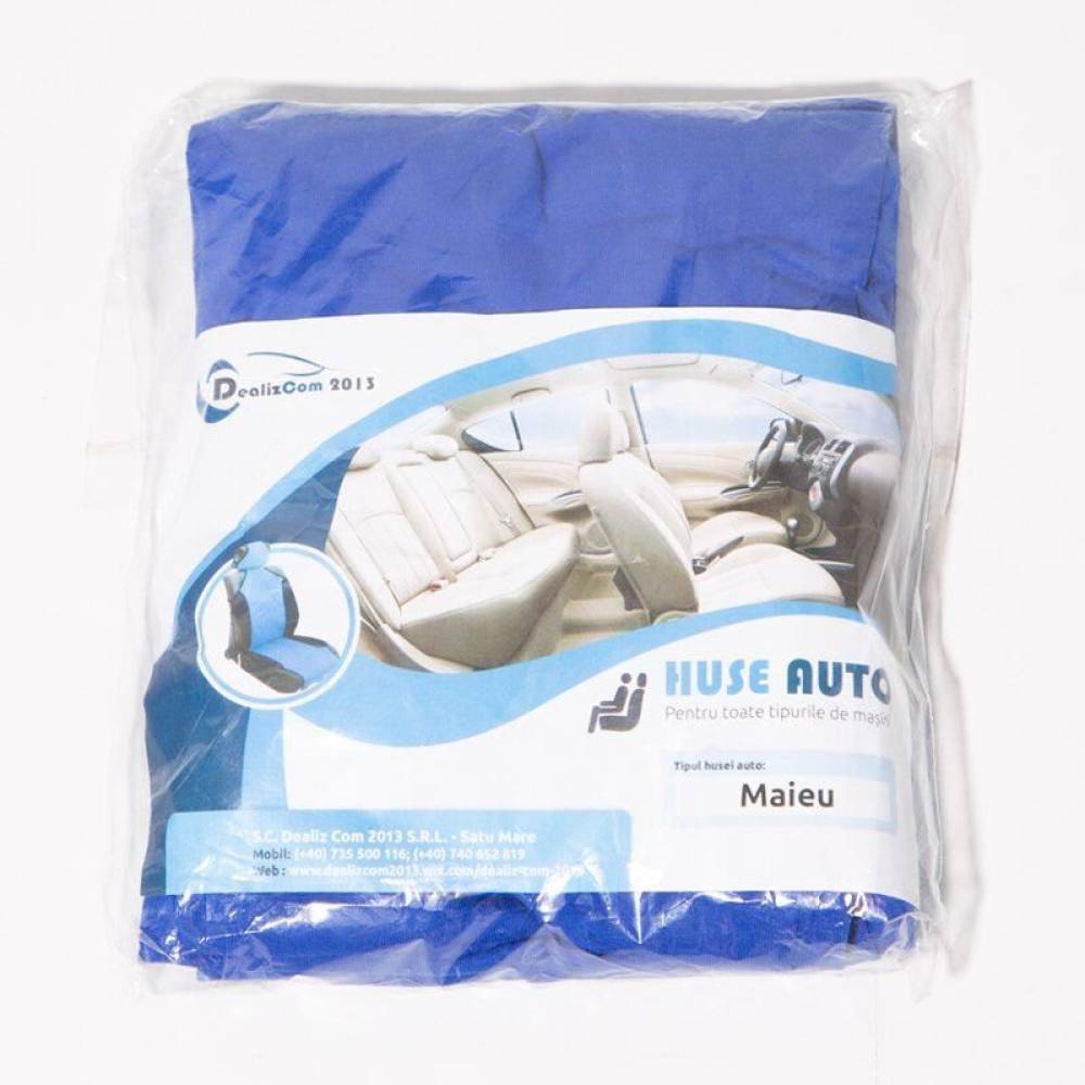 Set huse auto, 2 scaune, fata - maieu, albastru, DLZ03, Dealiz