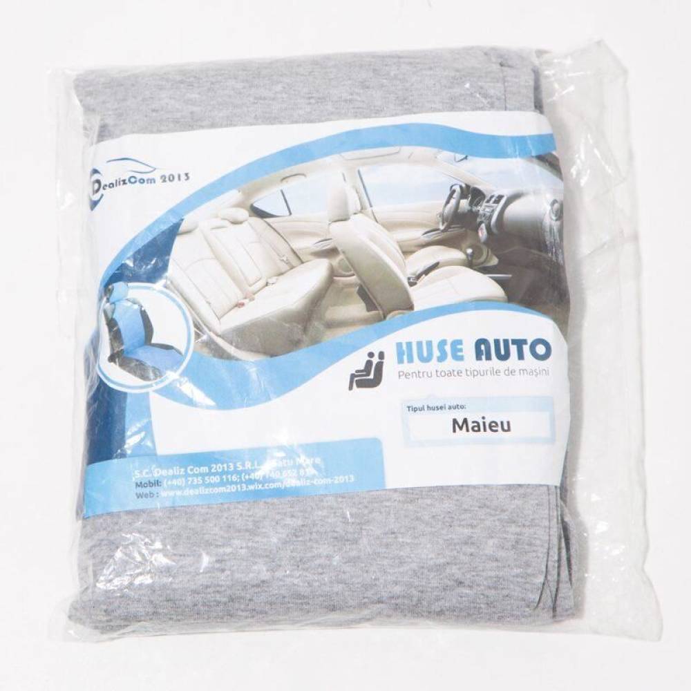 Set huse auto, 2 scaune, fata - maieu, gri, DLZ02, Dealiz Set huse auto, 2 scaune, fata - maieu, gri, DLZ02, Dealiz