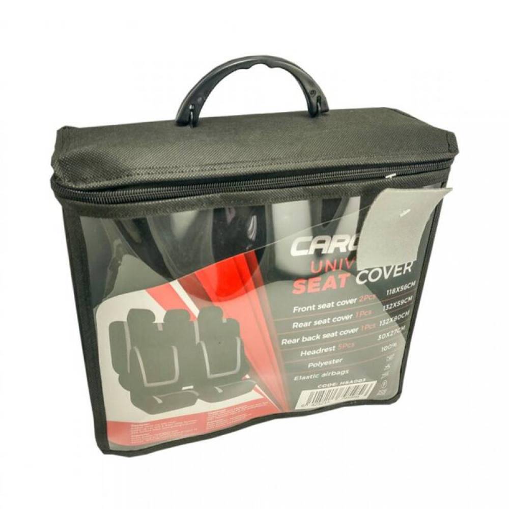 Set huse auto universale, negru cu gri, HSA003
