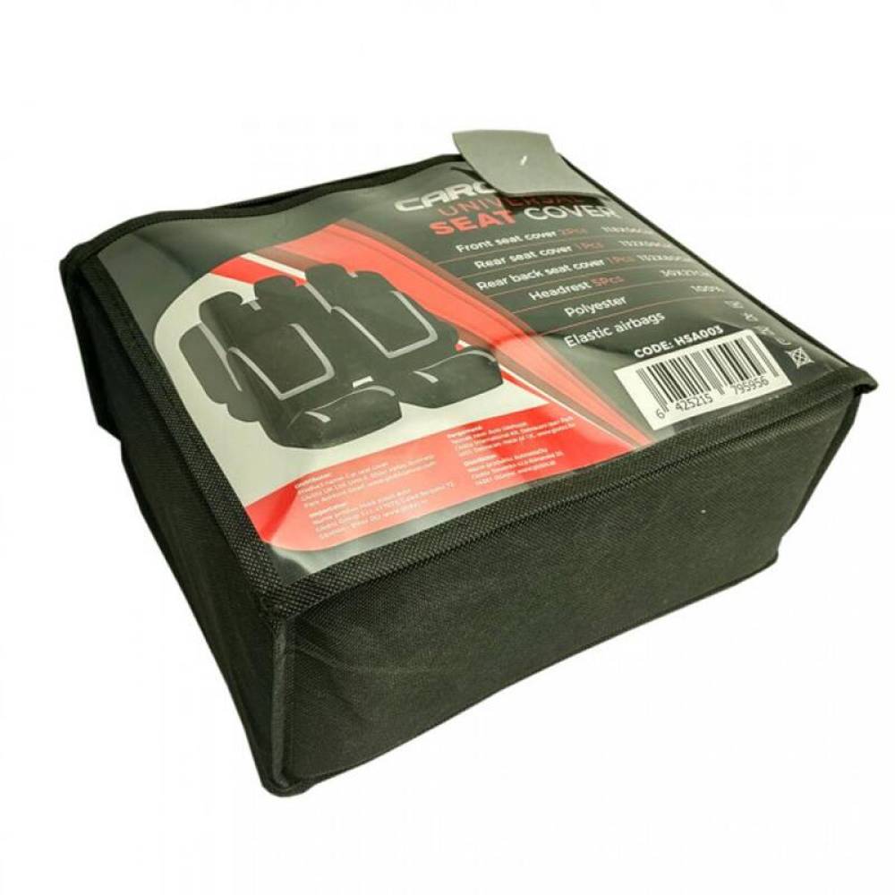 Set huse auto universale, negru cu gri, HSA003