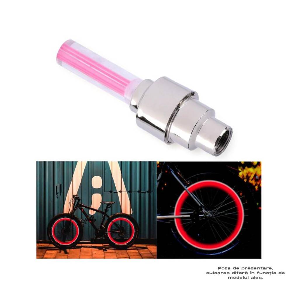 Ornament capacele valva cu LED rosu, auto, moto, velo, set 2 bucati, QMZ-03-red
