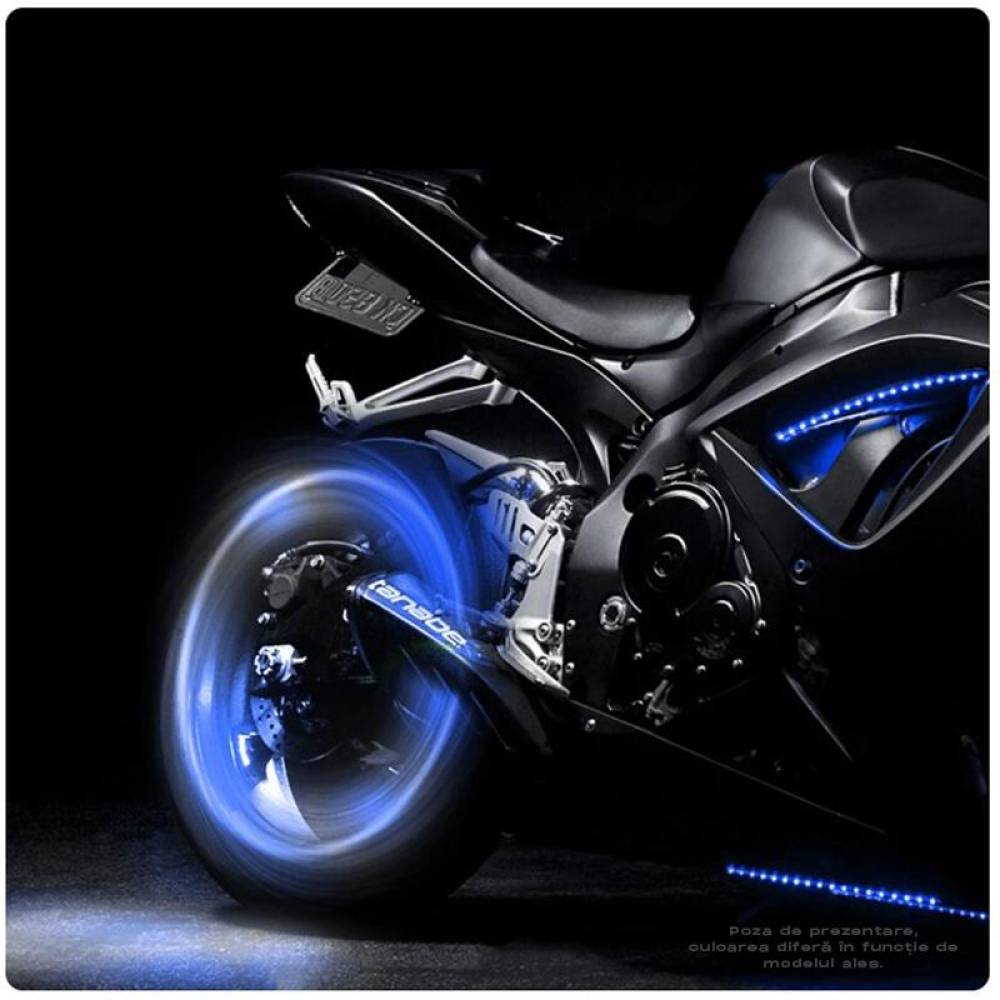 Ornament capacele valva cu LED rosu, auto, moto, velo, set 2 bucati, QMZ-03-red