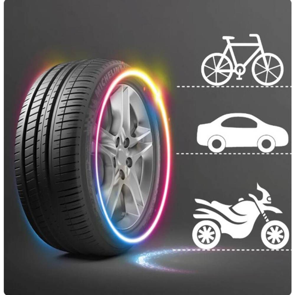 Ornament capacele valva cu LED rosu, auto, moto, velo, set 2 bucati, QMZ-03-red