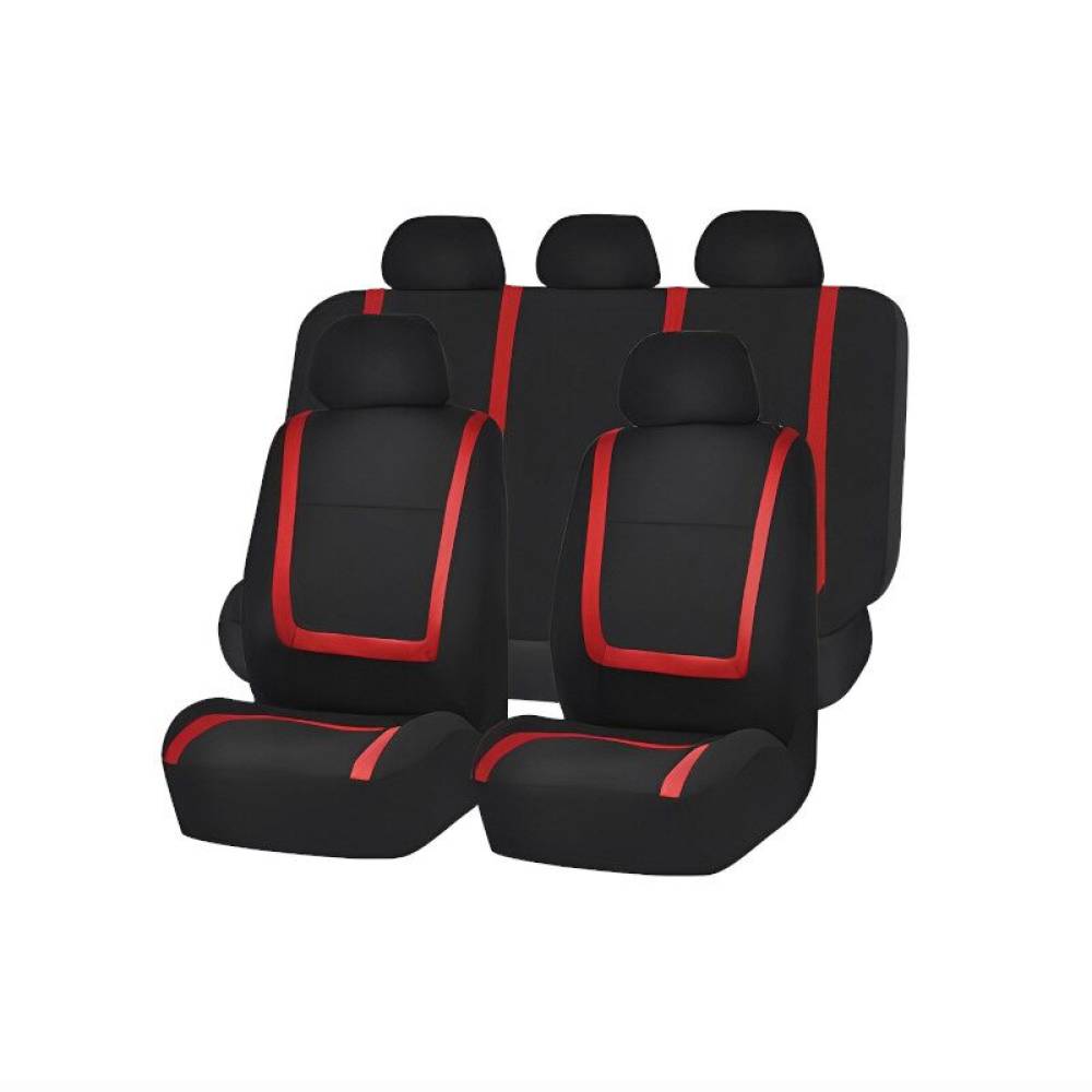 Set 3 huse auto universale, rosu cu negru, HSA002