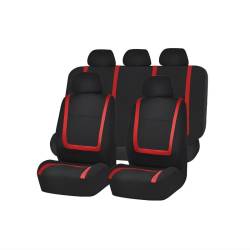 Set 3 huse auto universale, rosu cu negru, HSA002