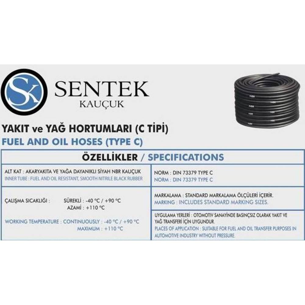 Furtun combustibil, cu insertie, NBR/CR, interior fi 6x12 Runkit