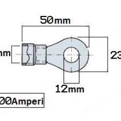 Papuc electric cupru gaura fi12, cablu fi12, lung 5.7cm  ka AKC1053