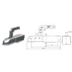 Cuplaj remorca 750kg patrat 60.5mm ZSK750I Steelpress SPP