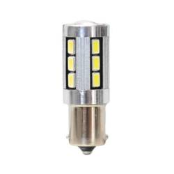 Set 2 becuri semnalizare 18 LED-uri SMD cu lupa, 12V-24V, P21W BA15s, 7429 Automax