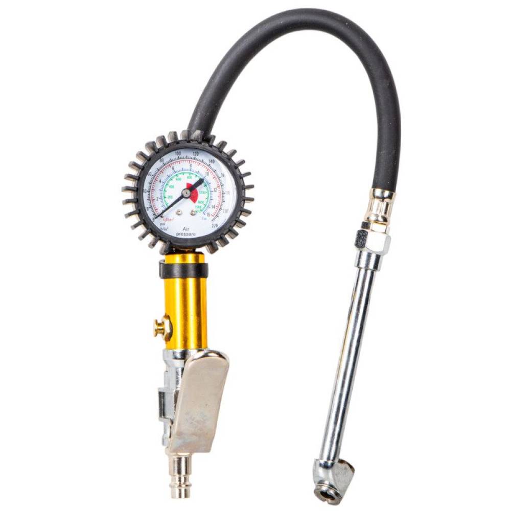 Pistol aer roti cu manometru, 0-15bar, cu furtun de 33cm si tija metalica de 14cm, B.a.m PPM065