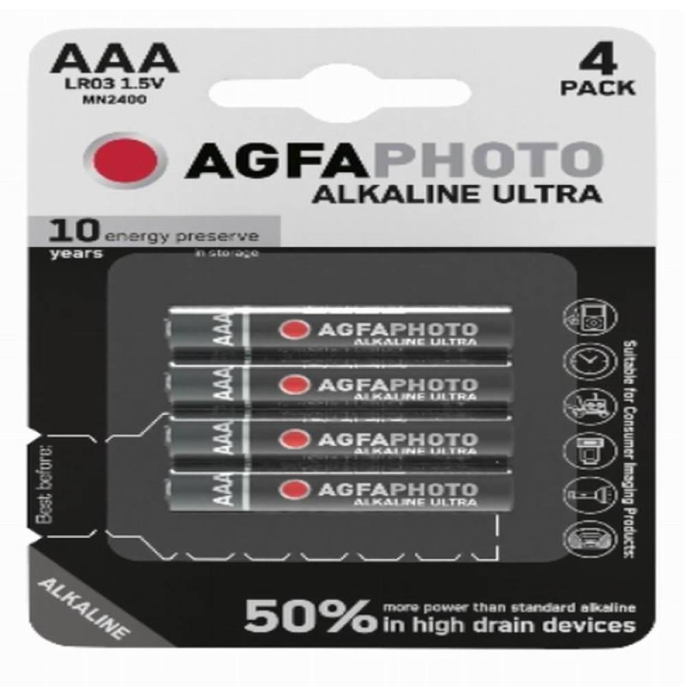 Baterie ultra alcalina, 4 bucati la Blister AAA (R3) AGFA  FOTO LR03 MN2400 APUAAA / A821856