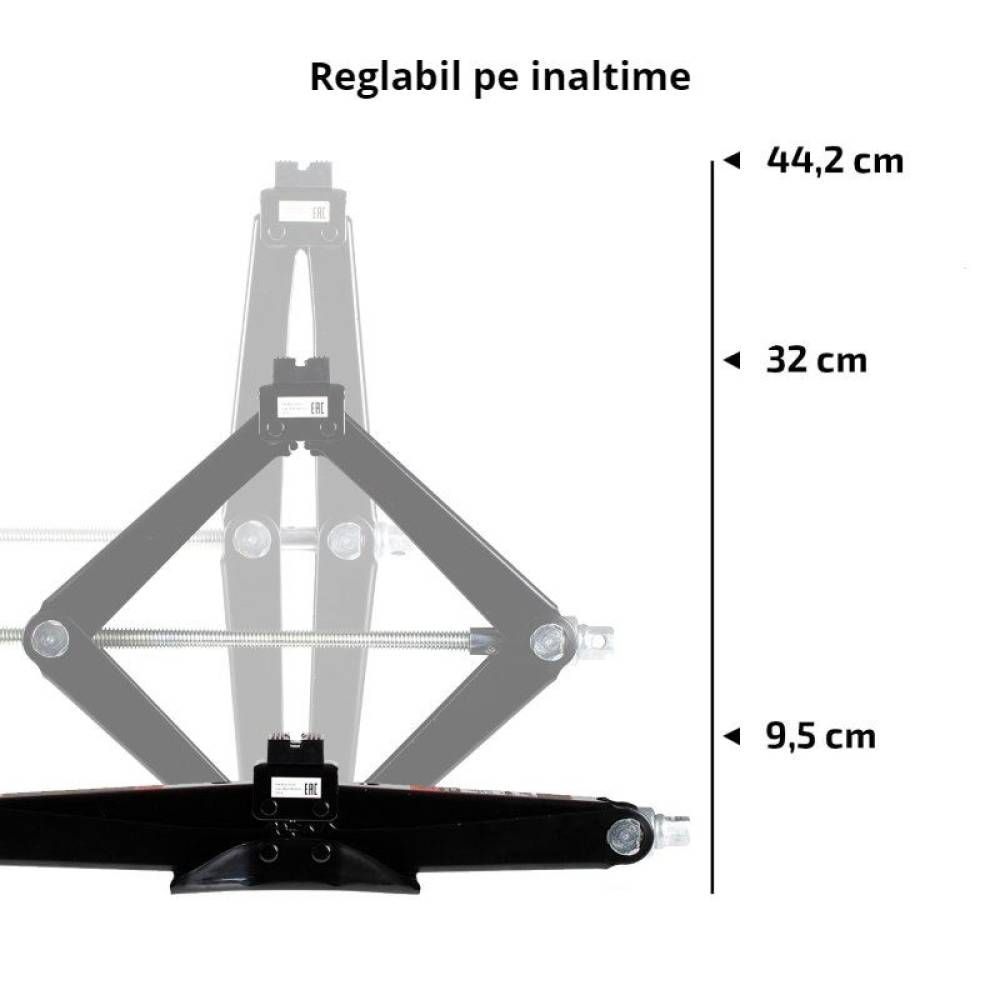 Cric foarfeca, 2T, 8-44cm, cu manivela si cheie clichet, husa depozitare, SUV, Ultralift L Pro, 347.21 Heyner