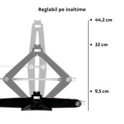 Cric foarfeca, 2T, 8-44cm, cu manivela si cheie clichet, husa depozitare, SUV, Ultralift L Pro, 347.21 Heyner
