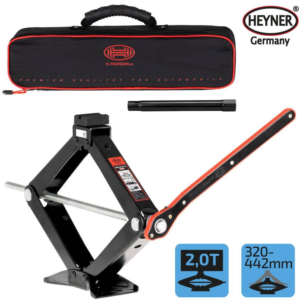 Cric foarfeca, 2T, 8-44cm, cu manivela si cheie clichet, husa depozitare, SUV, Ultralift L Pro, 347.21 Heyner