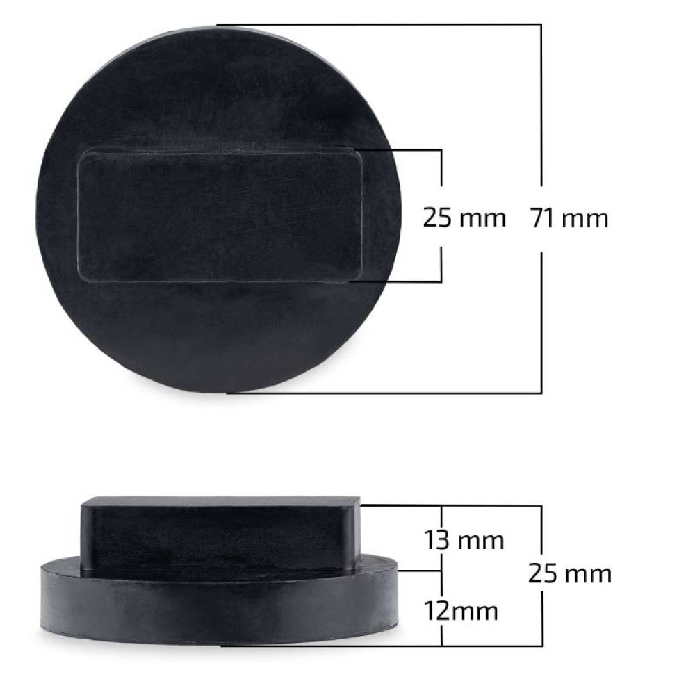 Tampon cauciuc pentru cric unviersal, fi71mm, BMW, MINI, MERCEDES, OPEL, 347.63 Heyner