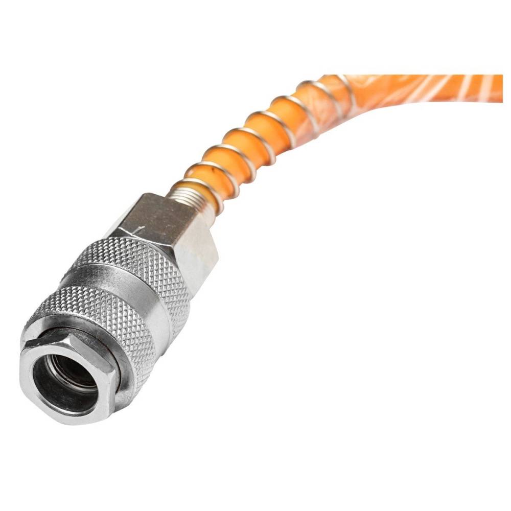Furtun spiralat pentru aer comprimat 15m, 5/8mm, 10bar, cupla fi 8mm, Hoteche A831822E bk92675