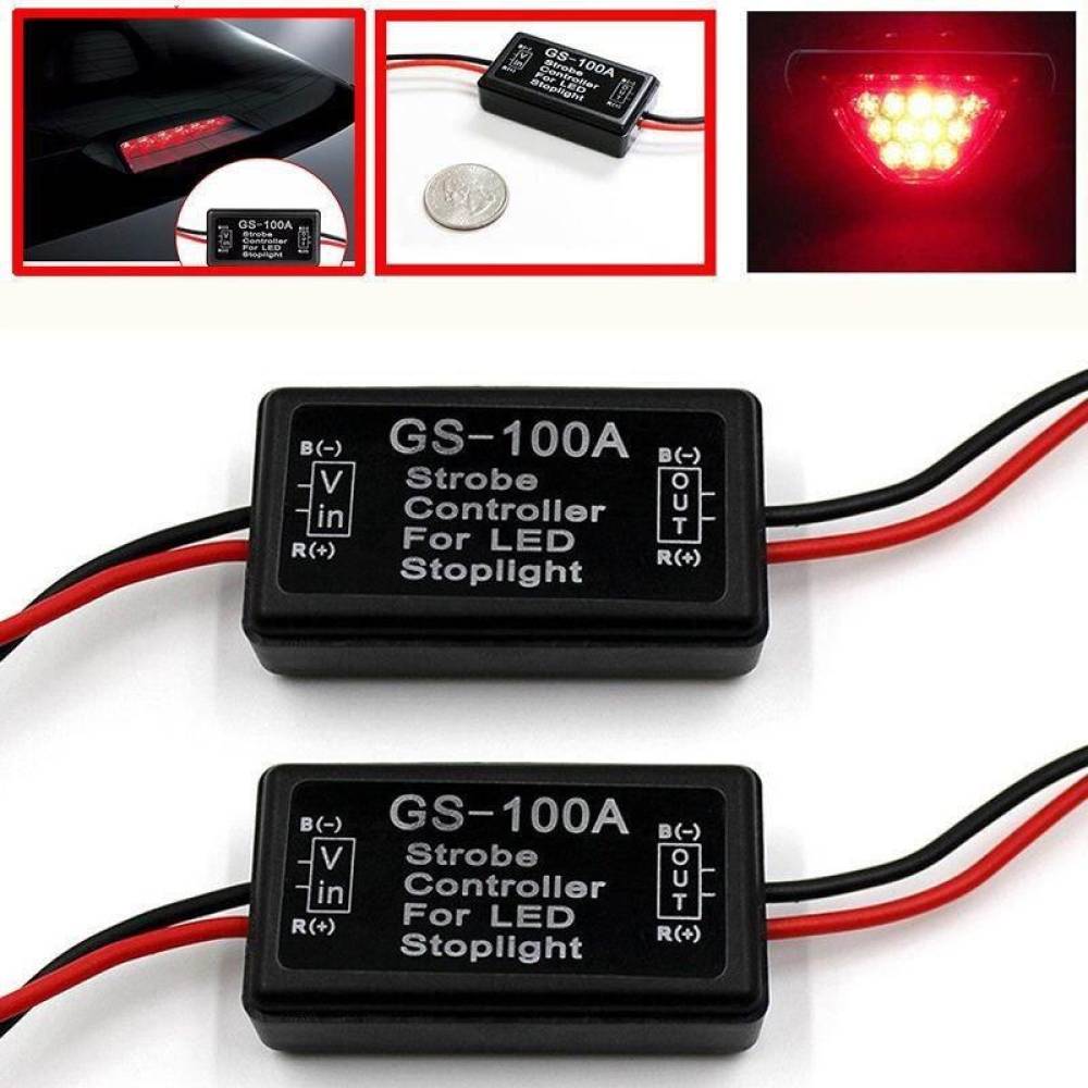 Releu stroboscopic pentru lampi frana, cu efect de stroboscop, compatibil cu orice tip de bec auto si moto, GS-100A