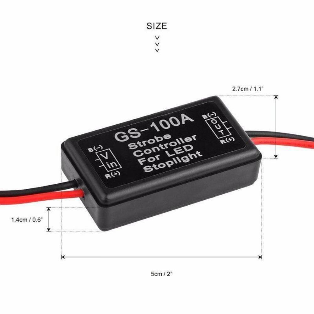 Releu stroboscopic pentru lampi frana, cu efect de stroboscop, compatibil cu orice tip de bec auto si moto, GS-100A