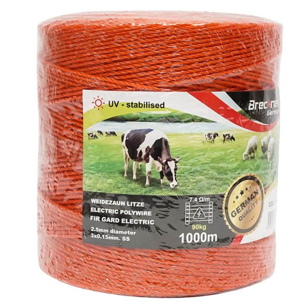 Rola fir portocaliu, pentru gard electric, fi2.5, 3x0.15mm, 1000m BK87651, SBY67