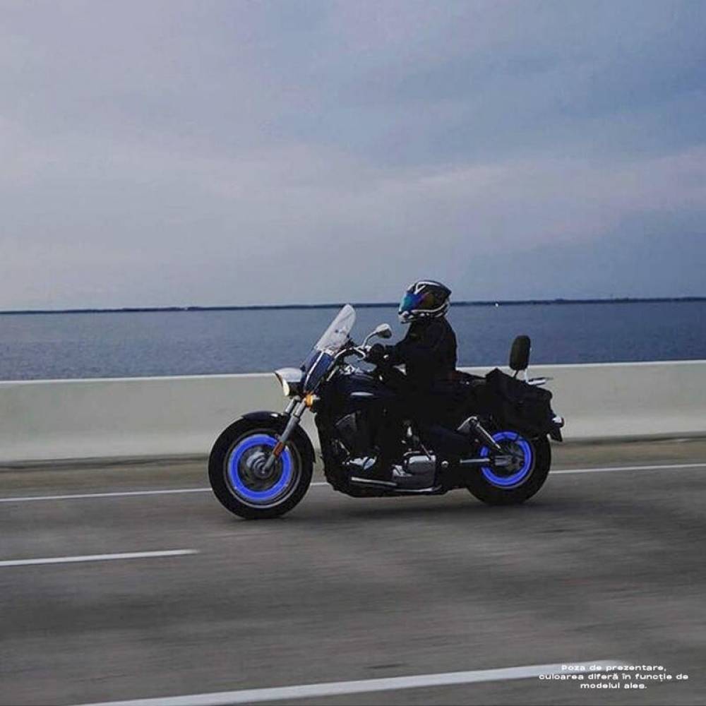 Ornament capacele valva cu LED albastru, auto, moto, velo, set 2 bucati, QMZ-03-blu