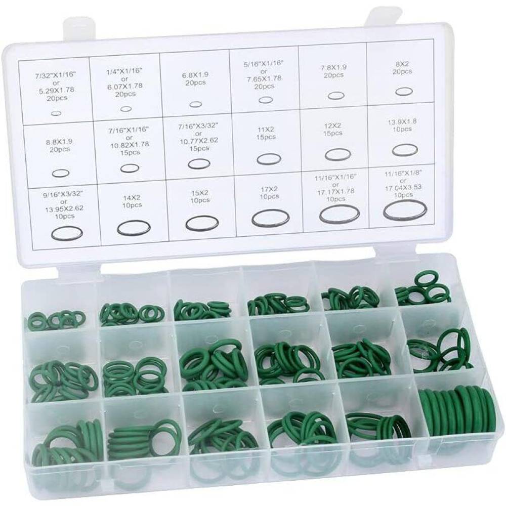 Set oringuri verzi pentru aer conditionat, 270 buc, 18 dimensiuni, FKM, Carmotion 86440 Polonia