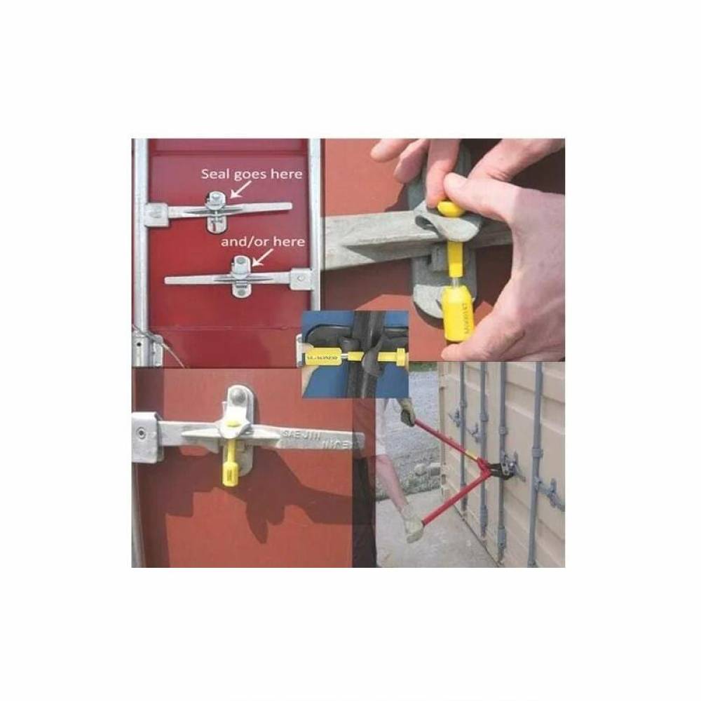 Set 10 bucati sigilii pentru container, fi8mm, lungime 70mm, galbene, LCN038 Set 10 bucati sigilii pentru container, fi8mm, lungime 70mm, galbene, LCN038