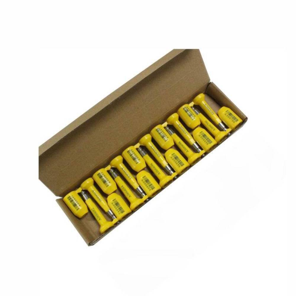 Set 10 bucati sigilii pentru container, fi8mm, lungime 70mm, galbene, LCN038 Set 10 bucati sigilii pentru container, fi8mm, lungime 70mm, galbene, LCN038