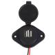 Priza cu 2 USB, cu LED albastru, 12-24V, USB tip A 2x2.4A, cu siguranta, montare aparenta, MCA035B