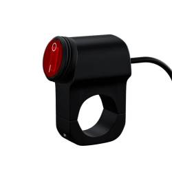 Intrerupator ON/OFF, iluminare LED rosu, aluminiu, scuter, atv, prindere pe ghidon, MCC004 Intrerupator ON/OFF, iluminare LED rosu, aluminiu, scuter, atv, prindere pe ghidon, MCC004