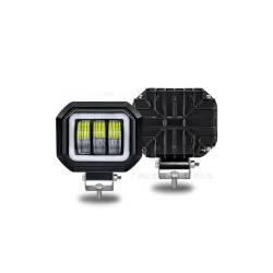 Proiector faza lunga, 94x90, LED, 3 functii, stroboscopic, pozitie alba, cu DRL Angel Eyes, 12-24V, 30W, 1500lm, spot dunga, ZC-4SQ
