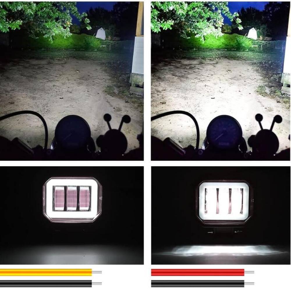 Proiector faza lunga, 94x90, LED, 3 functii, stroboscopic, pozitie alba, cu DRL Angel Eyes, 12-24V, 30W, 1500lm, spot dunga, ZC-4SQ