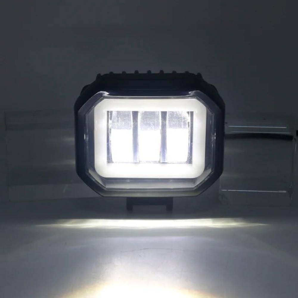 Proiector faza lunga, 94x90, LED, 3 functii, stroboscopic, pozitie alba, cu DRL Angel Eyes, 12-24V, 30W, 1500lm, spot dunga, ZC-4SQ