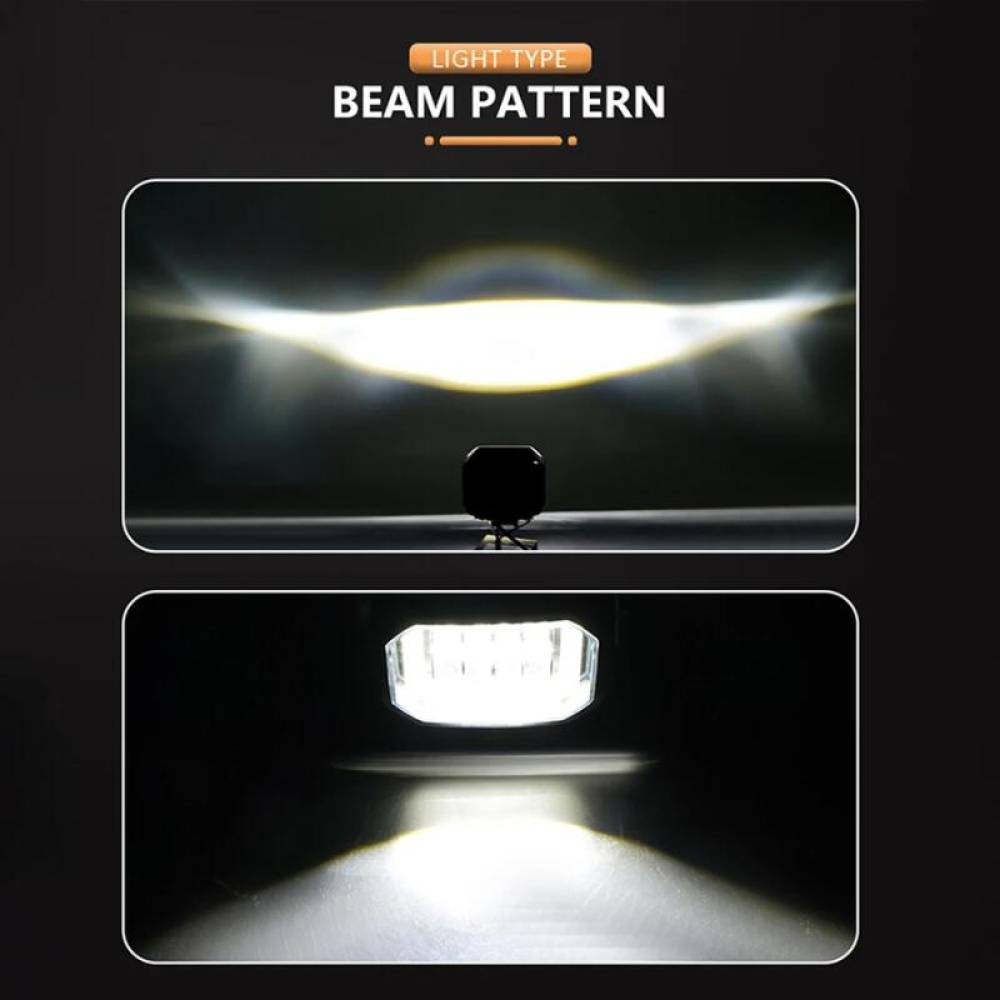 Proiector faza lunga, 94x90, LED, 3 functii, stroboscopic, pozitie alba, cu DRL Angel Eyes, 12-24V, 30W, 1500lm, spot dunga, ZC-4SQ