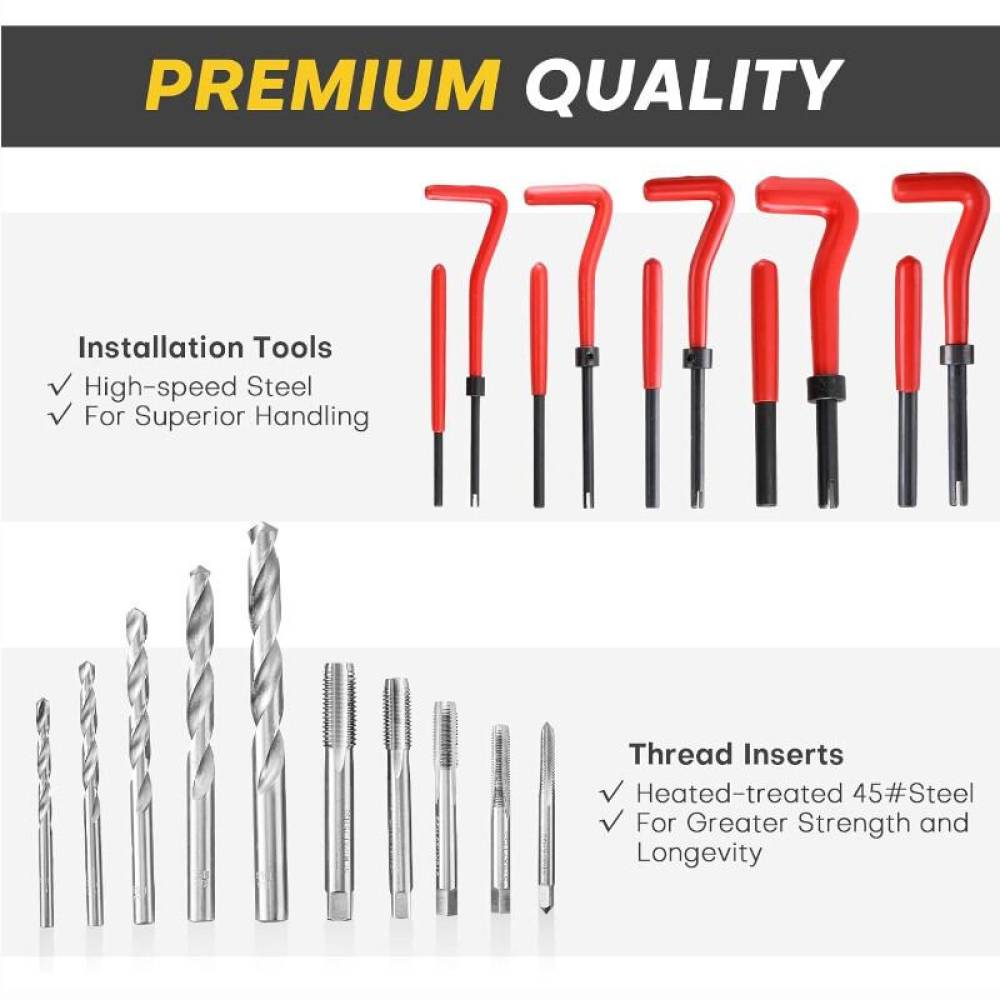Trusa 131 piese reparat filete M5, M6, M8, M10, M12, BK78612