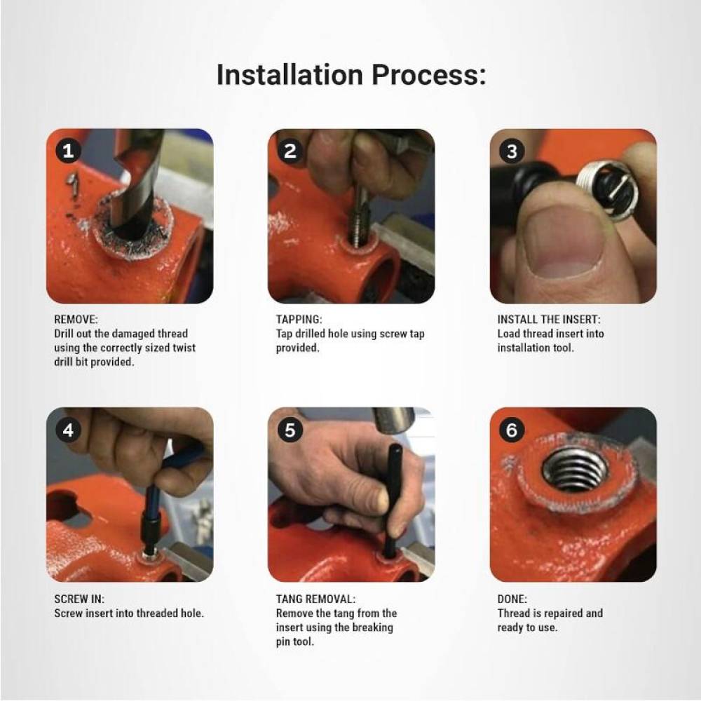 Trusa 131 piese reparat filete M5, M6, M8, M10, M12, BK78612