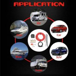 Kit Izolator baterie auto dubla Camper Van, releu inteligent dual cu ecran LED, mod automat si manual, 12V, 140A, TP71