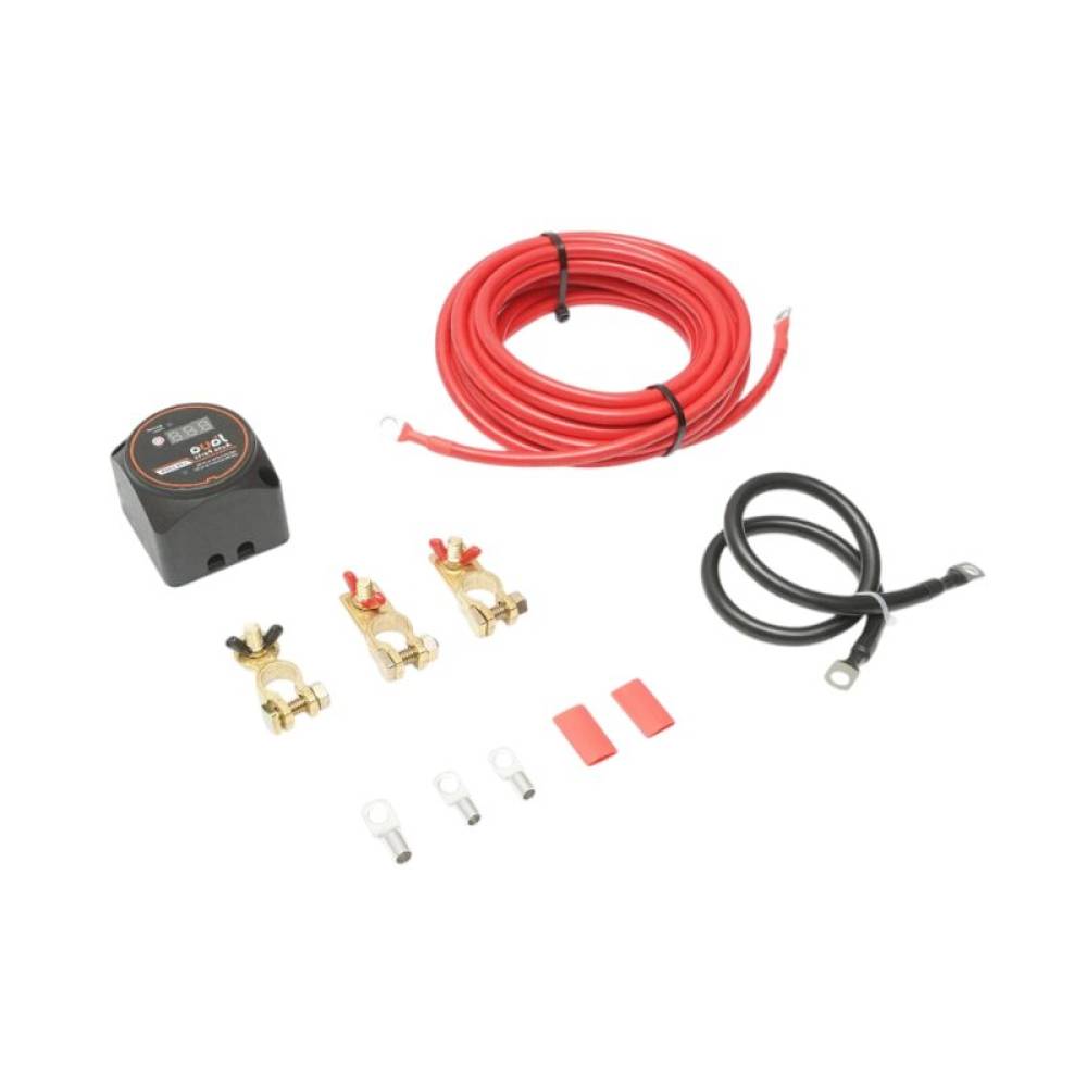 Kit Izolator baterie auto dubla Camper Van, releu inteligent dual cu ecran LED, mod automat si manual, 12V, 140A, TP71