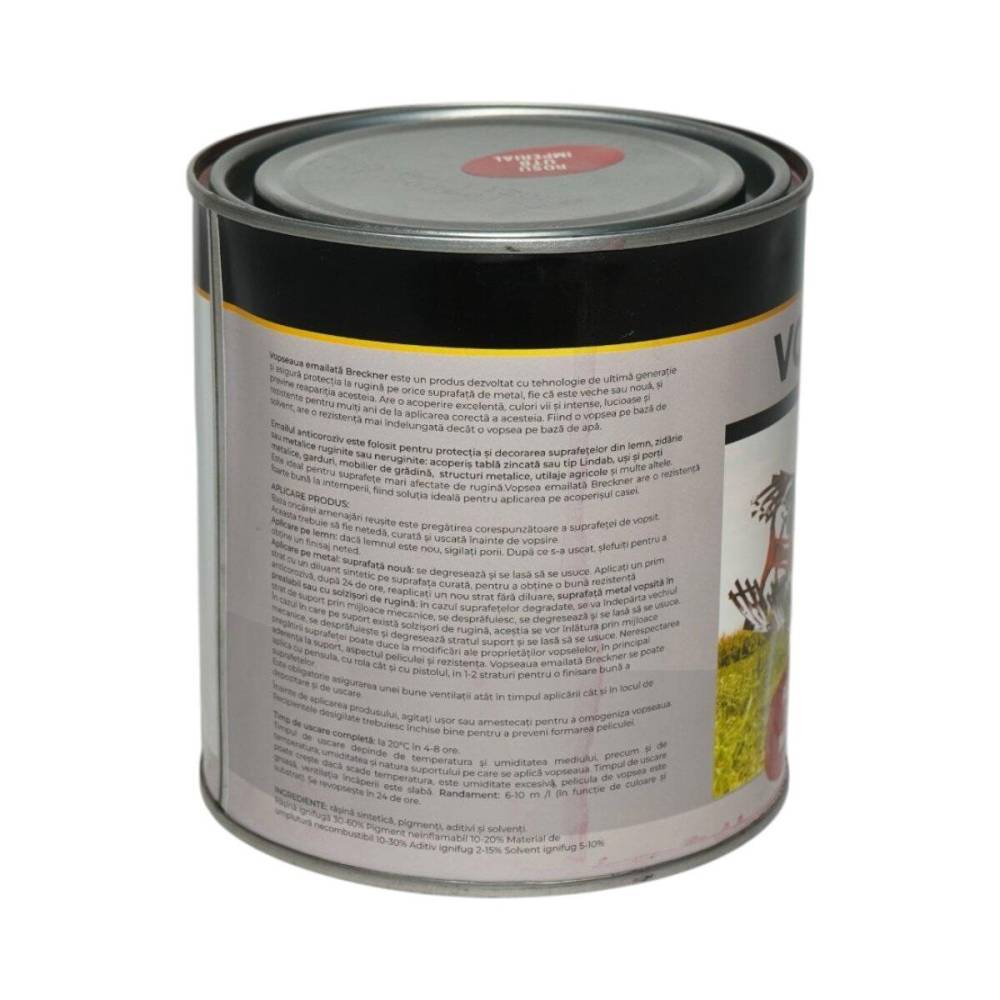 Vopsea email anticoroziva 3in1, Rosu Imperial, 1L,  pe baza de solvent, direct pe rugina, BK89062