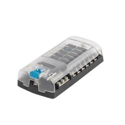 Cutie sigurante plate, cu 12 circuite, max30A, cu bara conexiune negativa, capac protectie, 03834 Amio