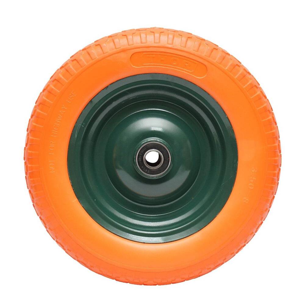 Roata roaba, 3.50-8, cu janta din metal, gaura, fi20mm, plina poliuretan, bk LT33