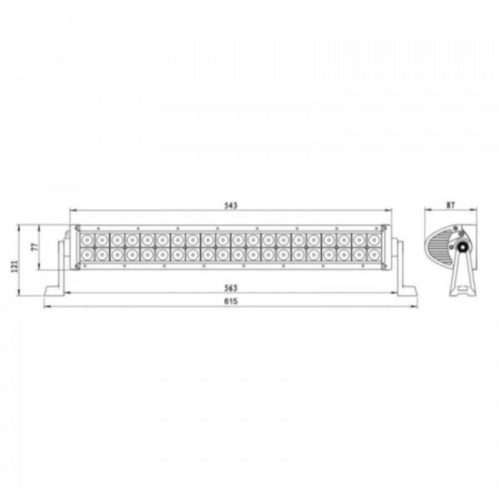 Proiector LED BAR, 615x77, 40 LED-uri, 120W, 12-24V, H.L / LB0004