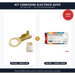 Pachet PROMO 20% Kit conexiuni electrice auto – 100 papuci M6 + 100 tuburi termocontractabile Pachet PROMO 20% Kit conexiuni electrice auto – 100 papuci M6 + 100 tuburi termocontractabile