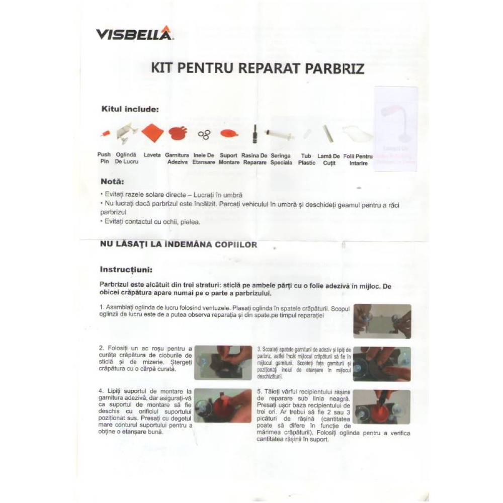 Solutie reparat parbriz, kit 2.5ml DIY 40837 3CR1B Visbella 