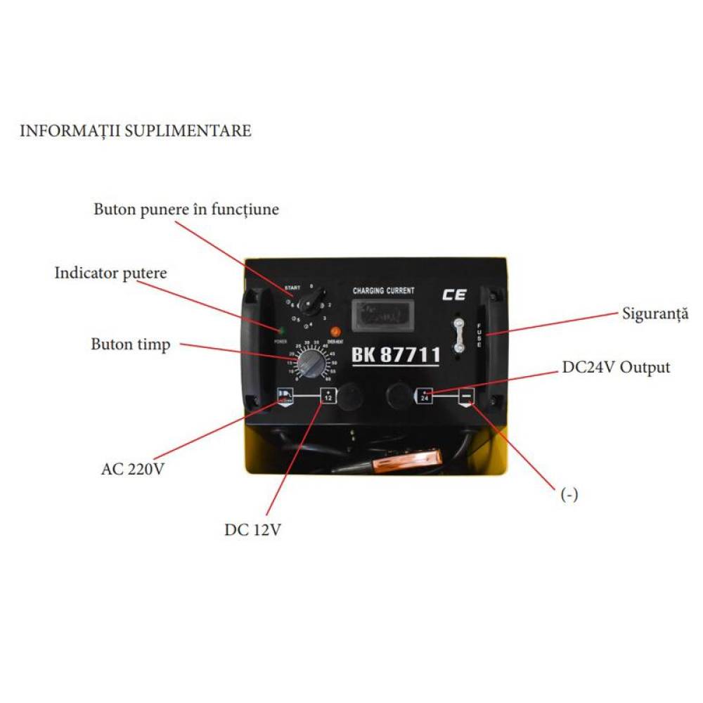 Redresor acumulator cu jumpstart si robot 12-24V 100-1000A 70A Sun CD630