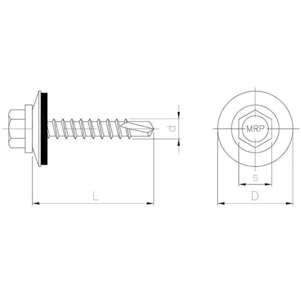 Set 80 de bucati surub autofiletant cu garnitura DIN7504K EPDM 6,3x38-16, 04390593 UNIQ Set 80 de bucati surub autofiletant cu garnitura DIN7504K EPDM 6,3x38-16, 04390593 UNIQ