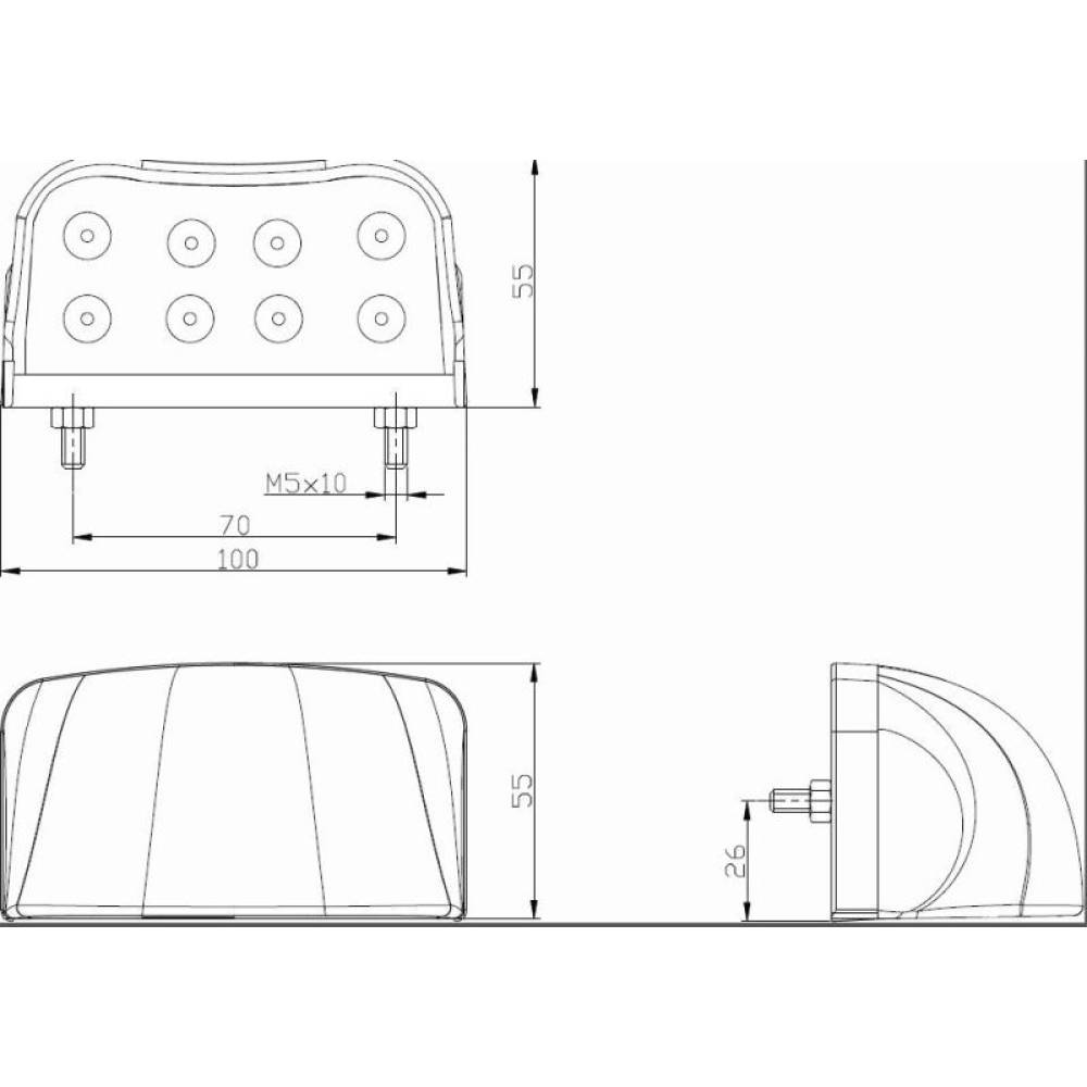 Lampa numar 100x55, 8 LED-uri, 12-30V FT-026 Fristom     
