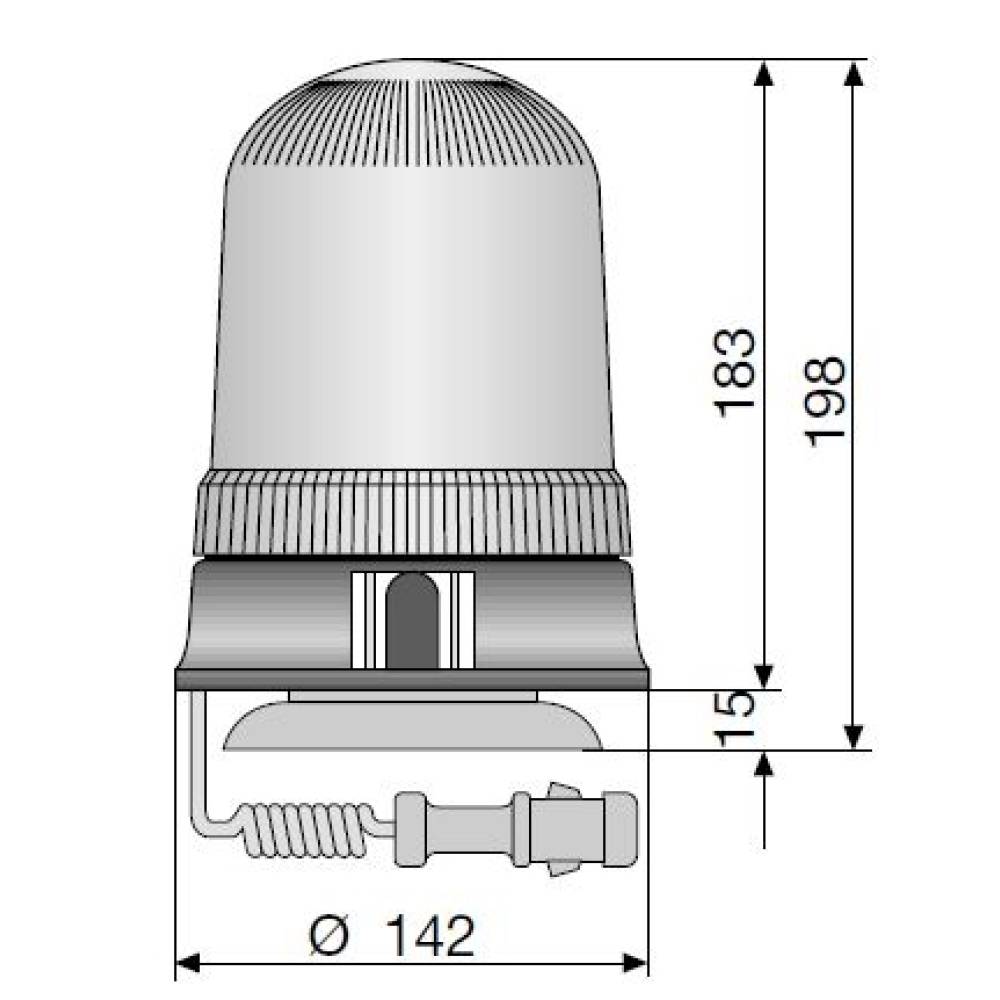 Girofar 12/24V h198 cu magnet cu ventuza, bec H1 GF.25.013 Astral Ajba