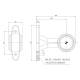 Lampa gabarit cu brat drept, 130mm, LED, alb-rosie, 12-36V, FT-009-B Fristom
